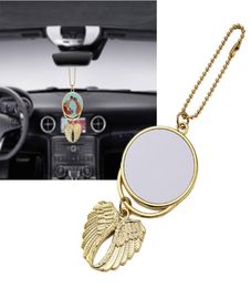 party favor Sublimation Blanks Doublesided Printing Angel Wing Car Hanger Pendant Ornament for Auto Interior Decoration8557374