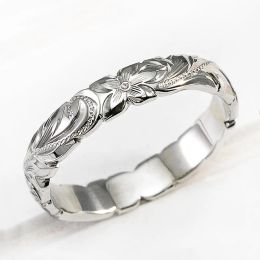 Bands Huitan Elegant Carved Flower Pattern Band Classic Women Engagement Wedding Rings High Quality Delicate Female Accessories Rings