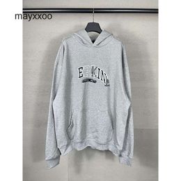 Letter Unisex Balencigs Hoodies Hooded Sleeved Hoodie Sweater Tape High Long HEPF Version Paris Paper Casual b Printing Family Adhesive Loose BK4L