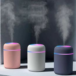 Humidifiers Mini humidifier 300ml bedroom office and living room portable low-noise diffuser atmospheric light mist spray aromatic diffuser Y240422