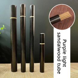 Burners 2 Pcs Ebony Wood Stick Incense Tube Rosewood Case Stick Incense Storage Box Sandalwood Line Incense Buddha Incense Tube