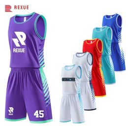 Fans Tops Tees Childrens Basketball Uniforms Jersey Solid Red Green White Vest And Pants Suit Unisex Pure Mesh Athletic Design Team Clothes Y240423