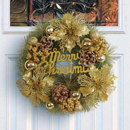 Decorative Flowers Indoor Christmas Wreath Hanging For Room Holiday Wreaths Glittery Letter Sign Flower Ball Indoor/outdoor Windows