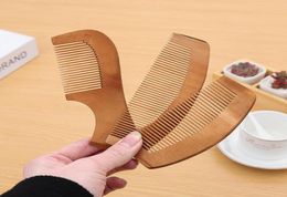 20pcs wooden comb with handle natural health peach wood antistatic health care beard comb hairbrush massager hair styling tool8996434