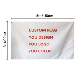 3x5 FT Custom Flag 100D Polyester Brass Grommets High Quality Cheap Custom Logo Design Outdoor Team Sports Advertising Club2299139