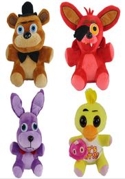 4pcsset 25cm FNAF Five Nights At dy Plush Toy Bear Foxy Bonnie Chica Plush Stuffed Doll Toy Fnaf Toys Childrens Christmas8629186