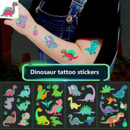 Tattoos New Children's Cartoon Animal Luminous Tattoo Stickers Body Art Arm Fake Tatoos for Kids Child Tattoo Sticker Waterproof Fake