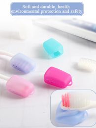 toothbrush 5pcs Toothbrush Covers Caps Portable Toothbrush Case Silicone Electric Toothbrush Head Cover Food Material Bathroom Accessories