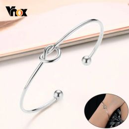Strands Vnox Elegant Women Stainless Steel Tied Knot Cuff Bracelets Bangles Stainless Steel Gifts for Her