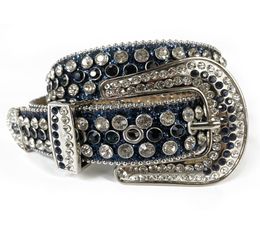 Western Fashion Men Rhinestones Belt Quality Cowboy Bling Bling Crystal Studded Design Leather Belt Removable Buckle3770755