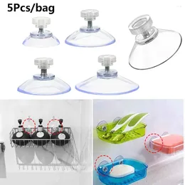 Bath Accessory Set 5Pcs Durable Household Transparent Screw Wall Rack Kitchen Holder With Knurled Nut Suckers Hook Suction Cup