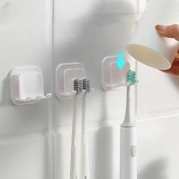 Heads 3/6/12 PCS Nonmarking Toothbrush Holder Tooth Cup Holder Wallmounted Toothbrush Storage Rack Towel Hook Bathroom Accessories