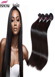 Peruvian Indian Maylasian Unprocessed Virgin Hair Silky Straight Hair 4 Bundles Ishow Top 8A Hair Weave 828inch Selling 79044202386390