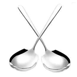 Spoons 2 Pcs Serving Spoon Buffet Utensils Multifunction Rest Stainless Steel Soup