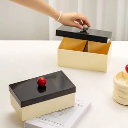 Bins Nordic Aromatherapy Cosmetic Jewelry Box 2 Grids Desktop Lipsticks Qtips Makeup Storage Box Multipurpose Sundries Organizer
