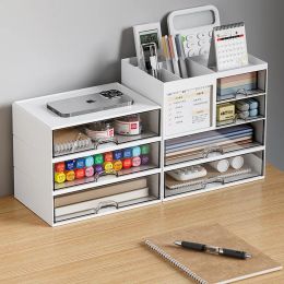 Drawers Office Desktop Stationery Storage Box with Notes Photo Cards Display Area Stackable Cosmetics Sundries Storage Drawer Organiser