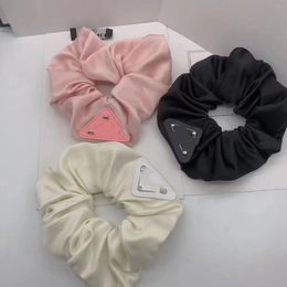 Nylon material black headband strong elastic enamel triangle, famous designer headband youth beautiful elastic scrunchie&CELI&PRA&doubleC&miiu