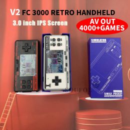 Consoles Newest FC3000 V2 Handheld Game Console 10 Simulator Children's Color Screen TV Gaming Console for PXPX7 Black Grey Dropshipping