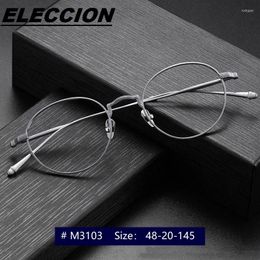 Sunglasses Frames ELECCION Brand Design Titanium Spectacles Men 2024 Full Rim Round Frame Optics Myopia Eyeglass Eyeglasses Women M3103