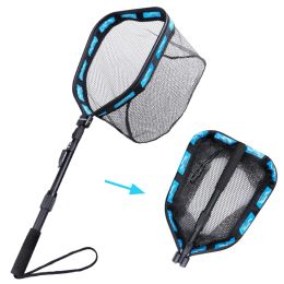 Accessories Storage Kayak Easy Catch Walleye Trout Landing Rubber Coated Accessories Folding Telescopic Floating Fishing Net Bass Freshwater