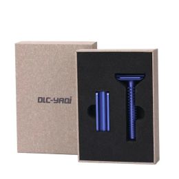 Blades Yaqi Sputnik Dark Blue Color Aluminum Men Safety Razor And Holder