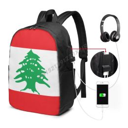 Bags Backpack Lebanon Flag Lebanese Country Map IT'S IN MY DNA Fans Student Schoolbag Travel Casual Laptop Back Pack Unisex