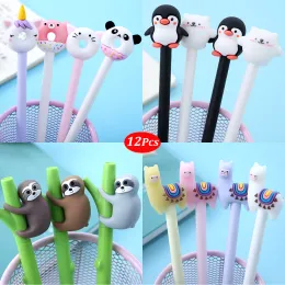 Pens 12Pcs Japanese Cute Pens Sloth Animal Elegant Fancy Kawaii Gel Ink Pen Adults Stationery Funny School Office Ballpoint Wholesale