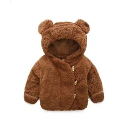 Coats 3M2Y Winter Boys Hooded Jacket Bear Thicken Cute Baby Girls Coats Polar Fleece Baby Clothing girls Snow Coats Spring