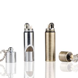 Outdoor Mini Petroleum Lighter Whistle Waterproof Grinding Wheel Kerosene Lighter Keychain Refillable Without Gasoline Lighter