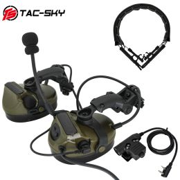 Earphones TACSKY New ARC Helmet Rail Adapter COMTAC III Tactical Headset with PTT Adapter u94 ptt & Tactical Headset Replacement Headband