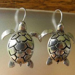 Dangle Chandelier Charm Women Delicate Turtle Drop Silver Colour Earrings Party Jewellery Gifts H240423