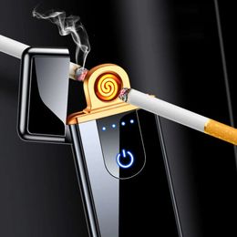 Touch Sensitive Mini USB Windproof Rechargeable Electric Lighter Electronic Cigarette Lighter Torch Cigarette Accessorie