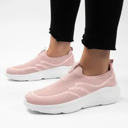 Casual Shoes 2024 Pink Walking Women Slip On Outdoor Female Breathable Mesh Sneakers Work Platform Tennis 1411