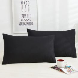 Pillow Cotton Pillowcase Solid Colour Pillow Case Bedding Black Pillow Cover Envelope Custom Pillow Case Cover 40x60 40x70 50x70