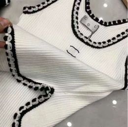 Anagram-embroidered Women Tanks Camis cotton-blend tank tops Two C letters Designer Skirts Yoga Suit CHANNEL Dress bra Vest Ladies solid Vintage T Shirt Femme 3454565