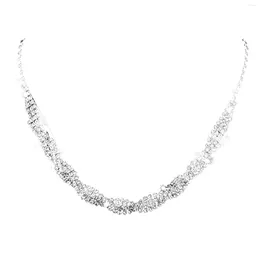 Necklace Earrings Set Women's Pendant Drop Alloy Lightweight Decor With Shiny Zircon For Bridesmaid Wedding Masquerade