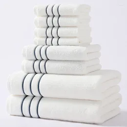 Towel 6/8PCS Bath Set Adult Bathroom Cotton Super Absorbent 2 Square Face El Spa Beauty Salon Grey