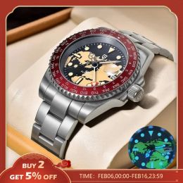 Kits PAGANI DESIGN PD1758 Japan NH34 GMT Watch Sapphire Glass Automatic Watch 100M Waterproof Stainless Men Mechanical Watches