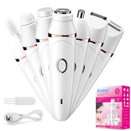 Shavers 7in1 women grooming kit rechargeable facial epilator for women shaver facial body electric epilator eyebrow nose ear trimmer