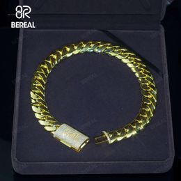 Factory Direat Gold Plated Moissanite Miami Cuban Bracelet Iced Out Round Brilliant Cut Sier Hip Hop Link Chain