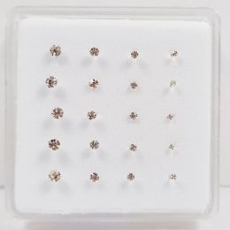 Jewellery 925 Sterling Silver 1.5mm 2mm 2.5mm 3mm mixed size nose stud Clear Crystal Nose Pin Bone Tiny Nariz Piercing Jewellery 20pcs/pack