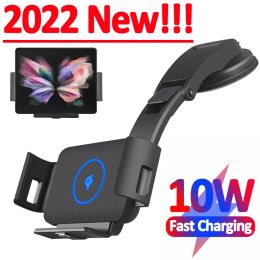 Chargers 10W Car Wireless Charger Fold Screen Fast Smartphone Air Vent Mount Holder For Samsung Galaxy Z Fold 5 4 3 iPhone 13 12 Pro Max