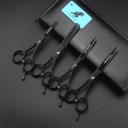 Shears 4" 5" 5.5" Professional Hair Scissors Beard Trimming Grooming 440c Black Moustache Shears Hair Cutting Scissors Barber Scissors