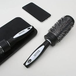 new 2024 Hair Styling Hair Brush Nylon Comb Cylinder Curly Hair Rolling Comb Thermal Aluminium Tube Round Barrel Comb Curly Tool- for - for -