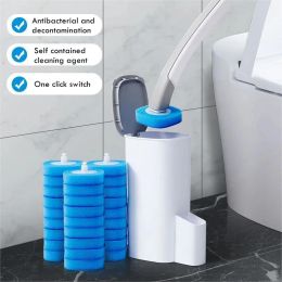 Holders Wallmounted Disposable Toilet Brush Cleaner Long Handle Bathroom Cleaning Brush With Replaceable Brush Head Toilet Accessories