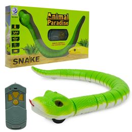 Long Rechargeable RC Snake Toy With Interesting Egg Radio Control Realistic Joke Scary Trick Toys 4 Colours for Kids Play 240408