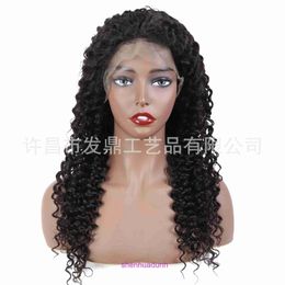 Wig Deep Wave Half Handwoven Womens Large Human Hair Headpiece