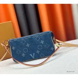 Tote Bag Retro Denim Style V Brand Original Nano Speedys Designer Bag Letter Pattern Printing Bag Mirror Quality Crossbody Denim Bags Real Leather Purse with Box