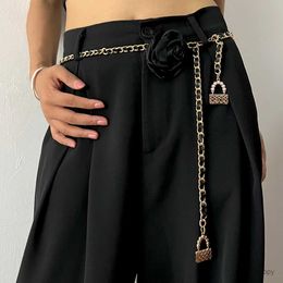 Waist Chain Belts Fashion Flower Gold Chain Belt Female Waist Adjustable Punk Silver Metal Belts For Women High Quality Luxury Dress Pant Chains