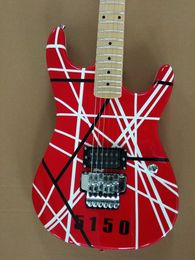 Electric Guitar 6 string 5150 White & Red Floyd Rose Bridge factory Customise